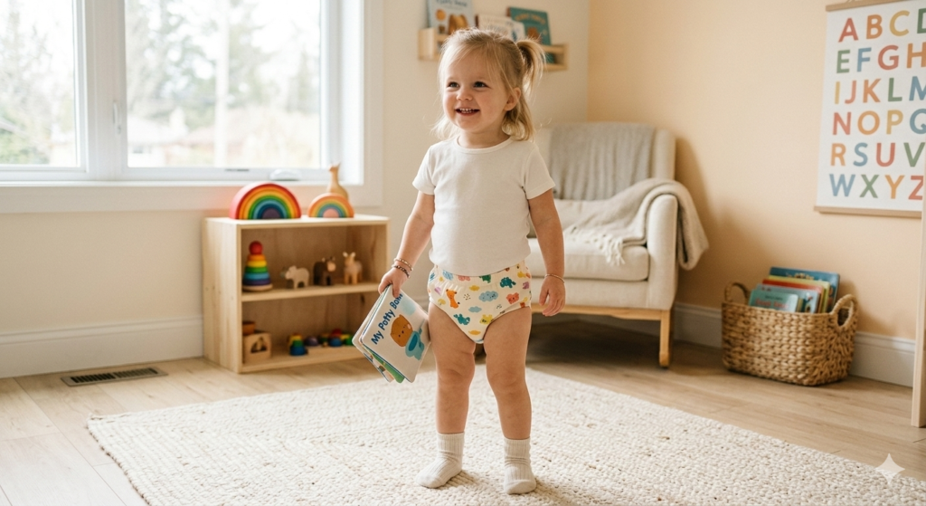 toddler wearing potty training underwear